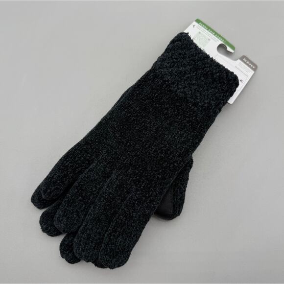 Isotoner Gloves Signature Women's One Size Chenille Cable-Knit Black NEW NWT - Picture 6 of 8